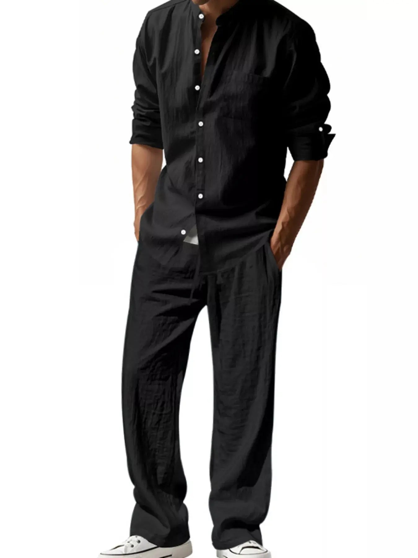 Men's shirt and pants set 2-Piece Long Sleeve Trendsi