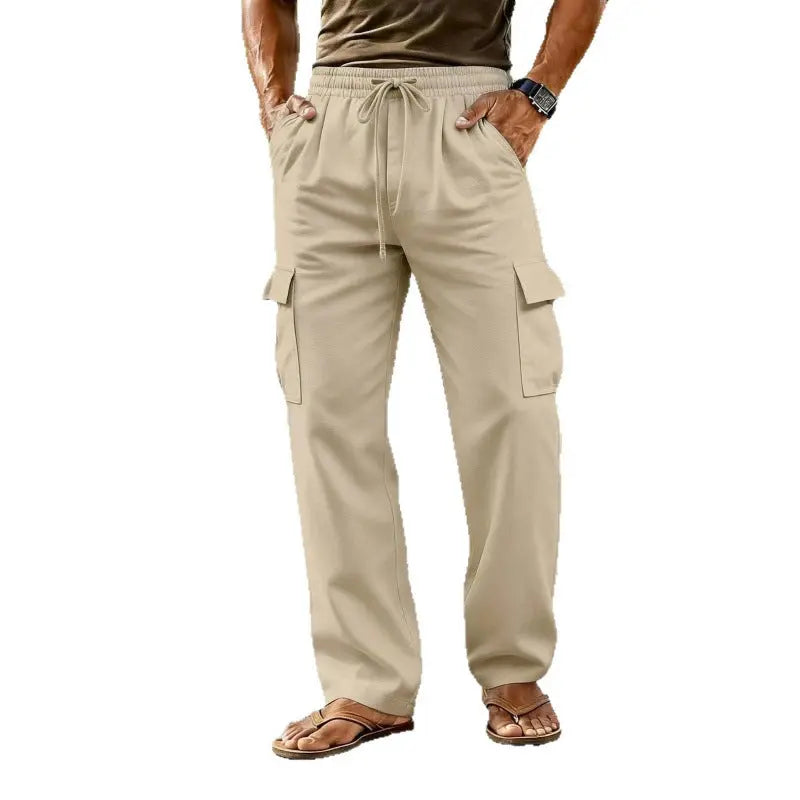 Men's Cotton-Linen Drawstring Casual Pants